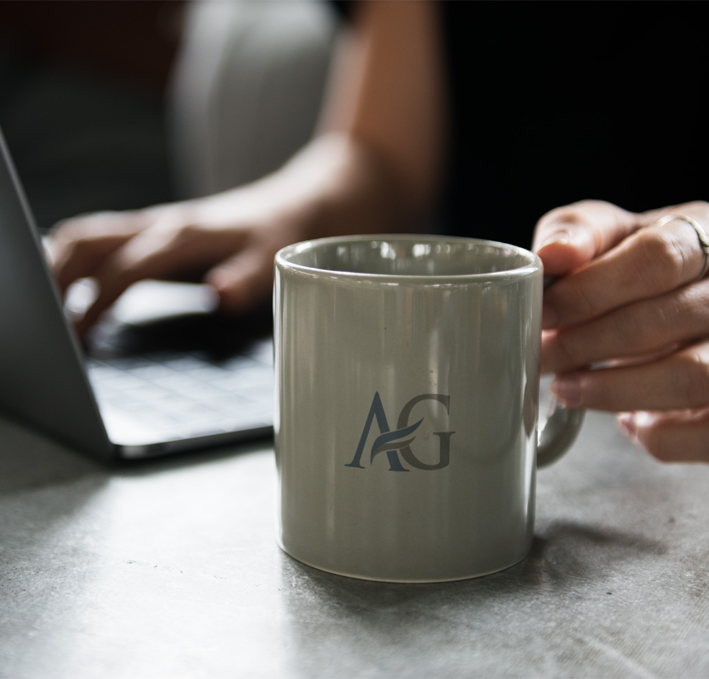Coffee mug on desk